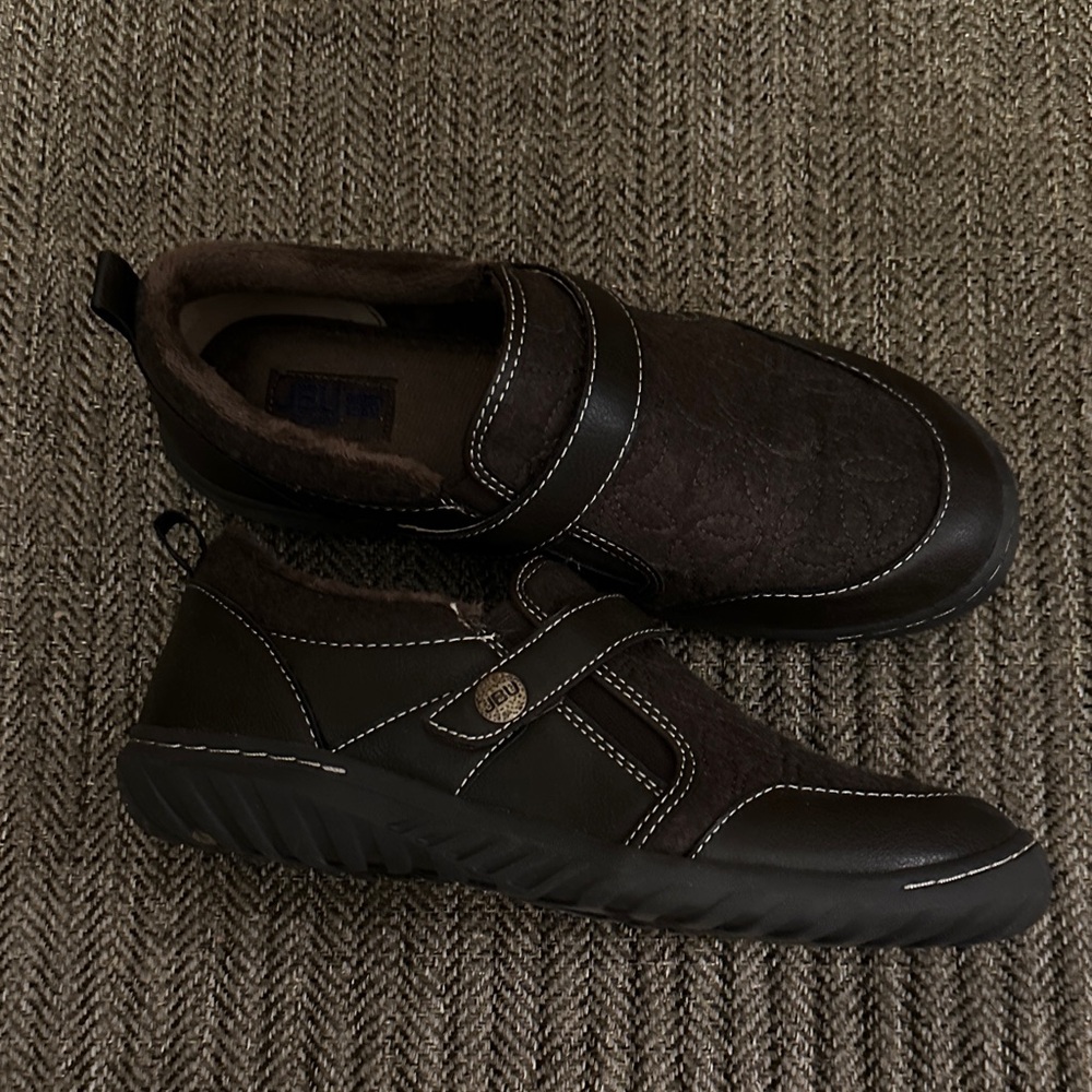 JBU Dark Brown Quilted Loafers - Picture 2 of 5